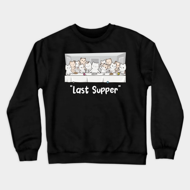 The Last Supper - A Feline Feast Crewneck Sweatshirt by GoshWow 